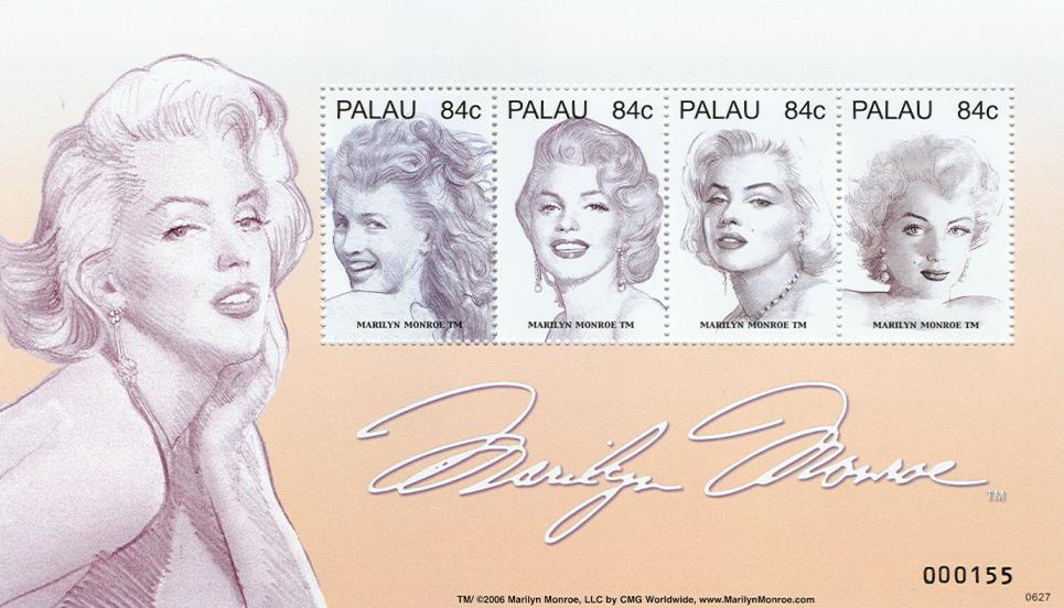 Foto Sello de Palau 2295-2298 Actriz Marilyn Monroe