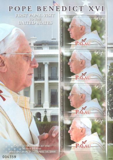 Foto Sello de Palau 2406 Visita Benedicto XVI a Estados Unidos