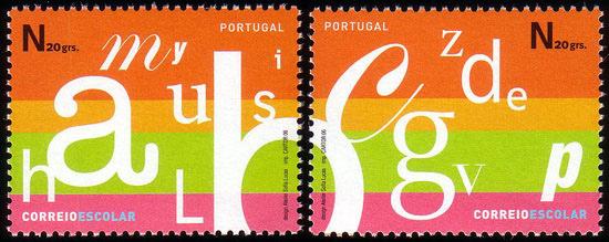 Foto Sello de Portugal 3087-3088 Sellos correspondencia escolar