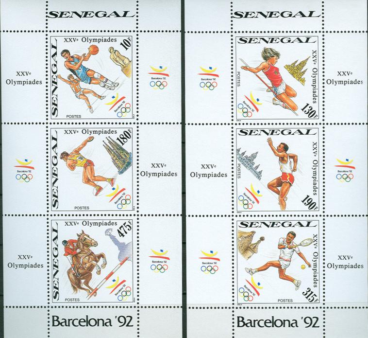 Foto Sello de Senegal 9001-9002 Olimpiada Barcelona 92