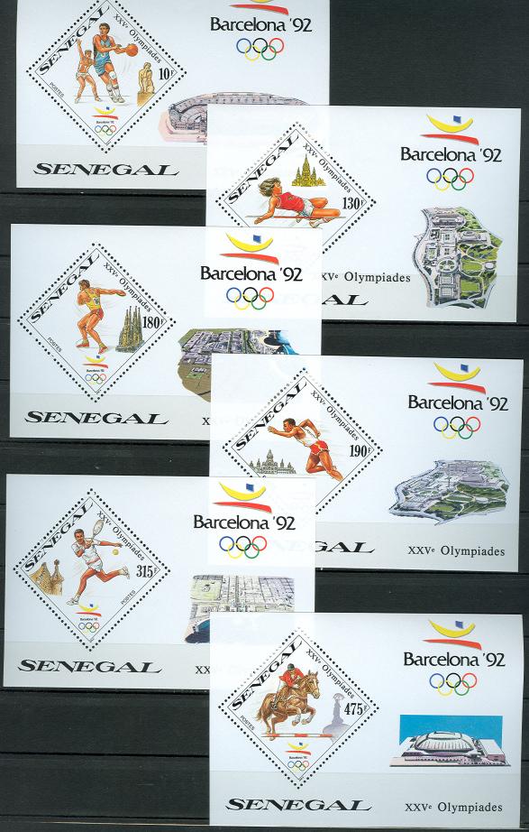 Foto Sello de Senegal 9007-9012 Olimpiada Barcelona 92