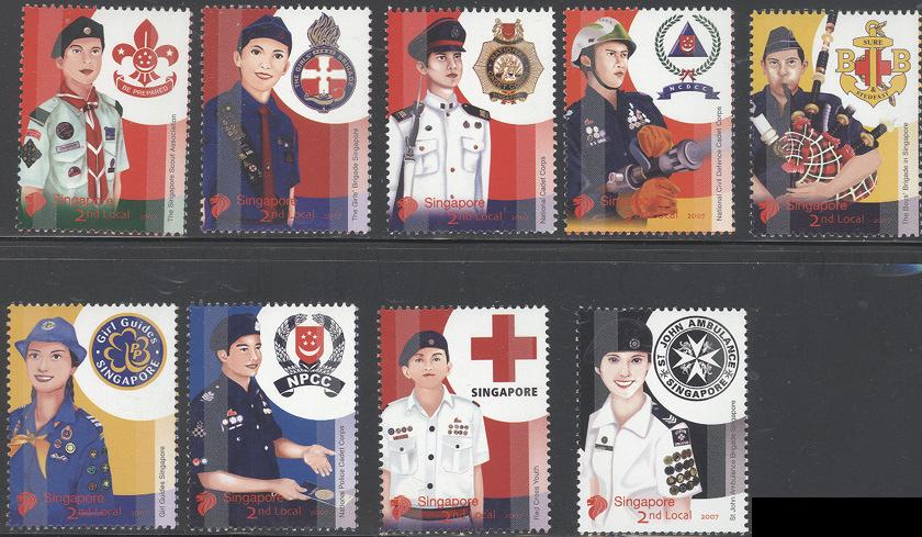 Foto Sello de Singapur 1583-1591 Uniformes