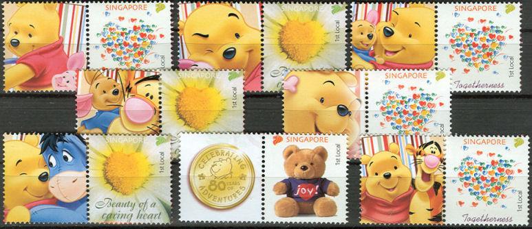 Foto Sello de Singapur 9025-9032 Winnie the Pooh y sus amigos I