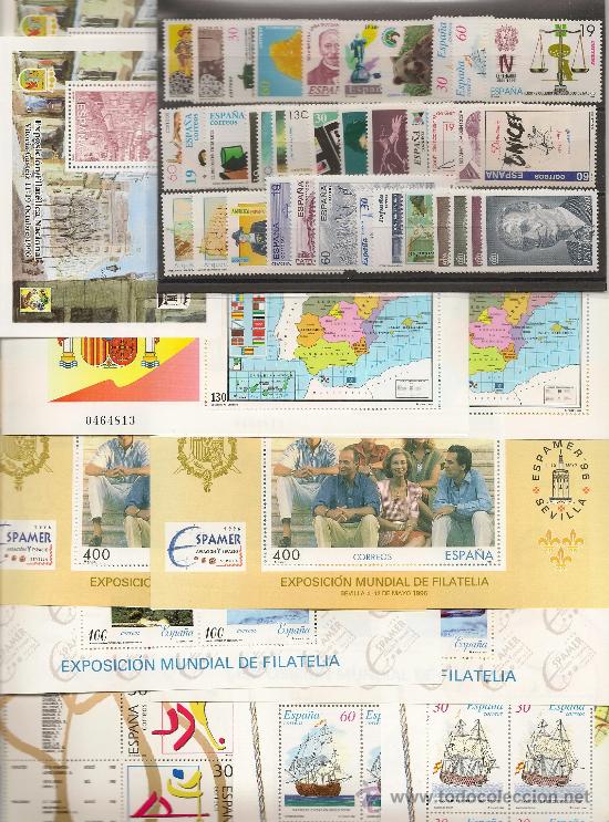 Foto sellos de españa: año 1996 completo, con dobles hojas bloques, nu