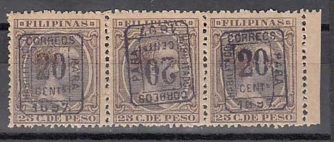 Foto Sellos Dependencias Postales Filipinas Variedades 1898 N 0130J