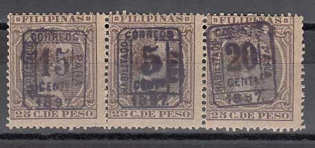 Foto Sellos Dependencias Postales Filipinas Variedades 1898 N 0130J