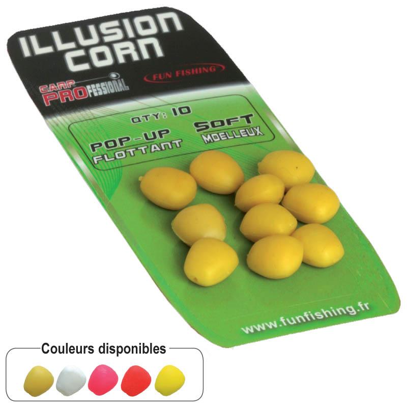 Foto semillas artificiales fun fishing illusion corn naranja fluo