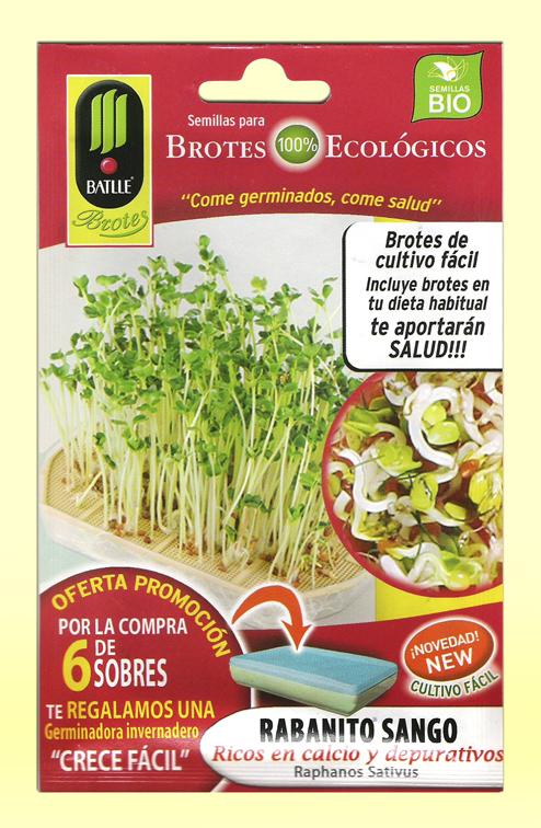 Foto Semillas para Germinar Brotes Ecológicos de Rabanito Sango - Batlle