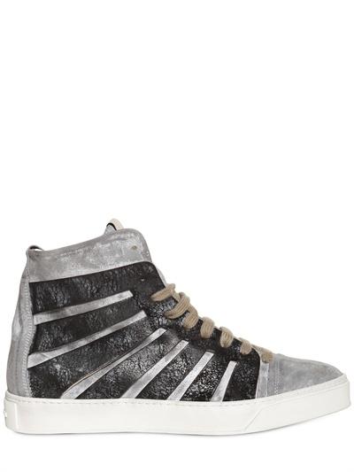Foto serafini advanced waxed laser cut leather sneakers
