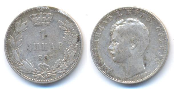 Foto Serbien: Alexander I , 1889-1902 1 Coins 1897