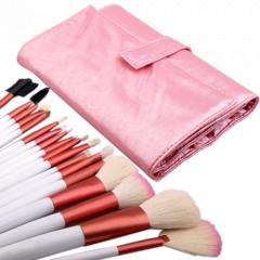 Foto set 18 pincel brocha pony blanco profe.fibra sintética pa maquillaje