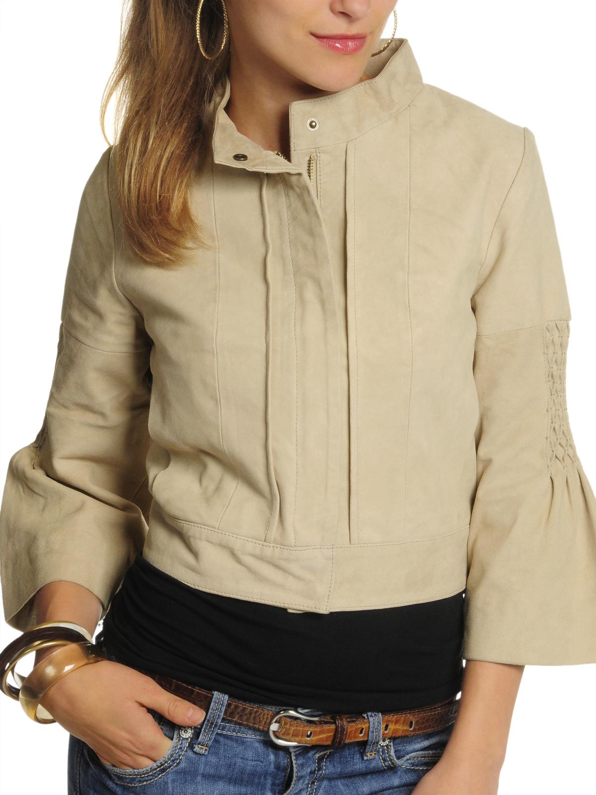 Foto Set Chaqueta de cuero beige EU: 36