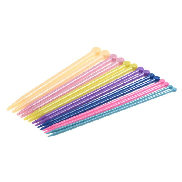 Foto Set de 7 pares de Agujas de Tejer Punto en Plástico ABS - Multicolor