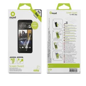 Foto set de dos protectores de pantalla brillo antihuellas htc one muvit