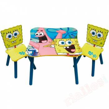 Foto Set mesa + 2 sillas bob esponja