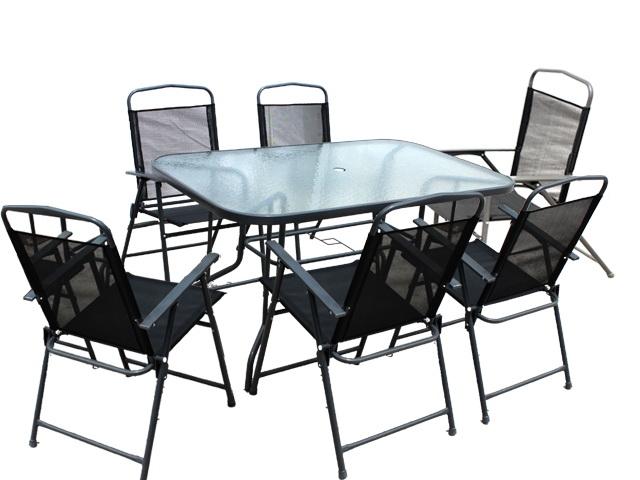 Foto Set mesa cristal + 6 sillas jardin