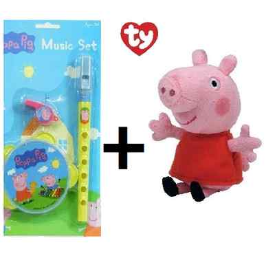 Foto Set Musical Peppa Pig Y Peluche Peppa Pig Serie Dibujos Animados Tv 13cm Ty Toys