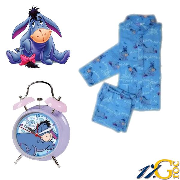 Foto Set Pijama y despertador Burrito Eeyore (Disney) amigo Winnie Pooh