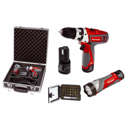 Foto Set taladro einhell de bateria rt-cd ,con linterna ,puntas y maletin