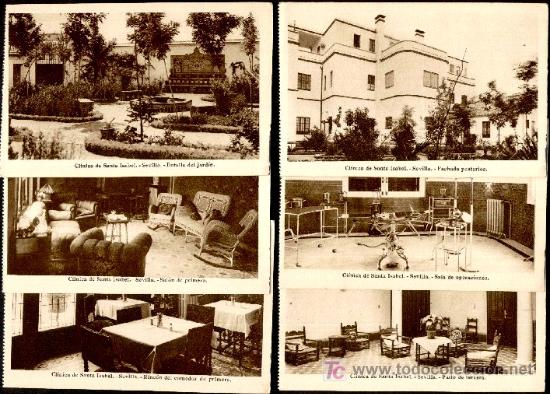 Foto sevilla: lote de 9 t postales antiguas, en sepia clinica santa
