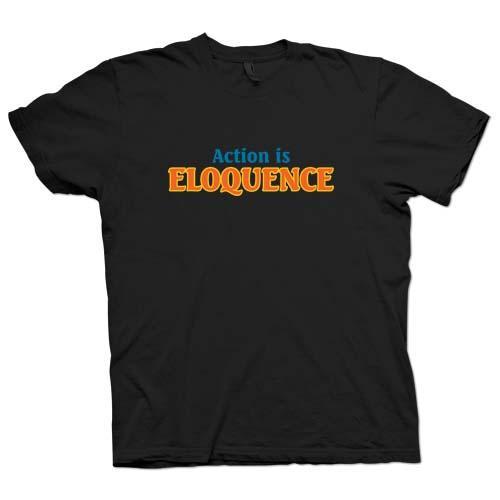 Foto Shakespeare Quote Action is eloquence Black T Shirt