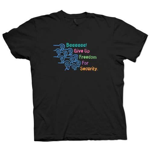 Foto Sheep Give Up Freedom For Security Black T Shirt