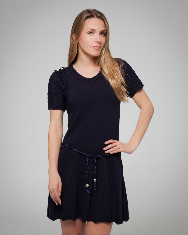Foto SHINIU vestido punto azul Vestidos Mujer