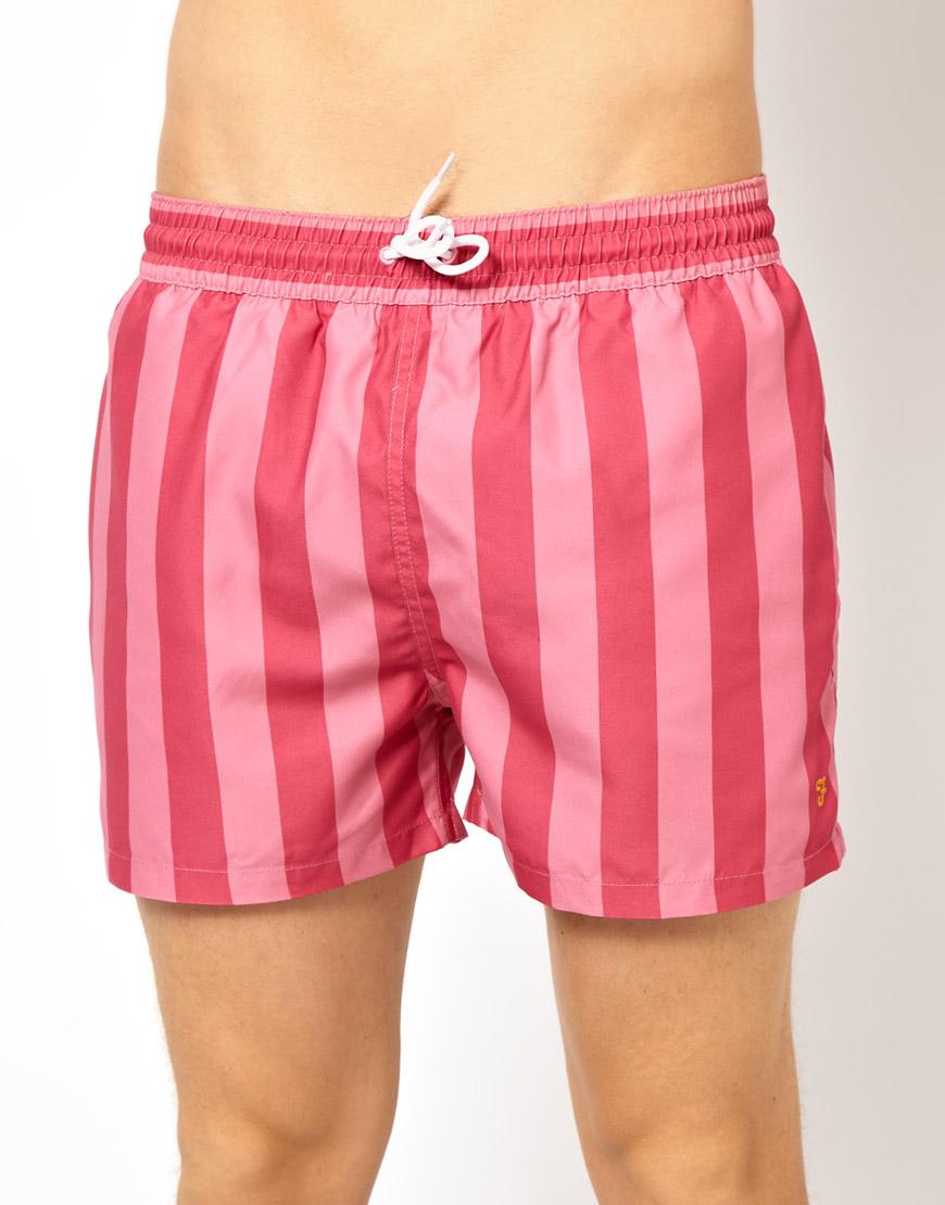 Foto Shorts de baño a rayas de Farah Vintage Rosa