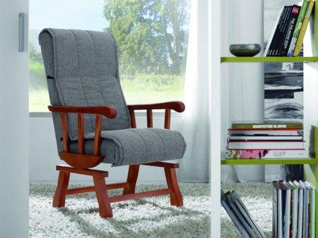 Foto sillón balancín en color cerezo.