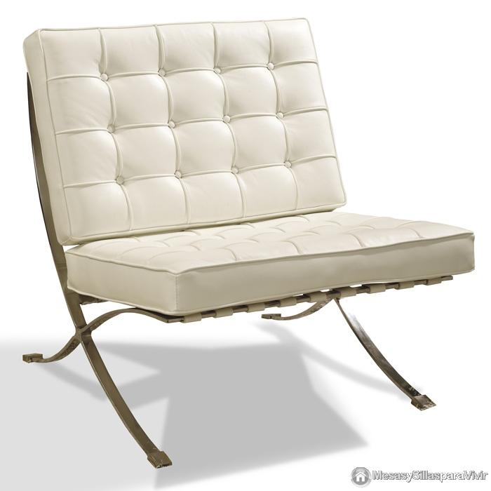 Foto sillón de diseño mod. barna en piel blanca