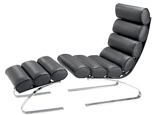 Foto Sillón VE-19ÓNDOR, relax y ottoman, diseño, similpiel negra