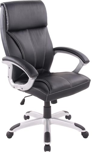 Foto Silla Alessandro Baggio Abs58-Bk Tapizada En Negro Con Pu Simil-Piel Alta Calidad Regulable En Altura Respaldo Alto Con Sistema Basculante Centrado Con Bloqueo Apoyabrazos