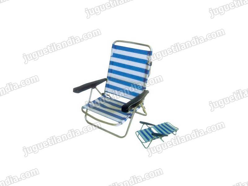 Foto Silla aluminio rayas convertible en hamaca