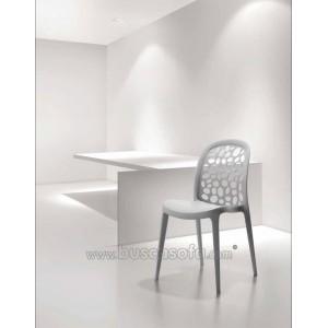 Foto Silla apilable MESSINA de plástico gris claro (pack de 4)