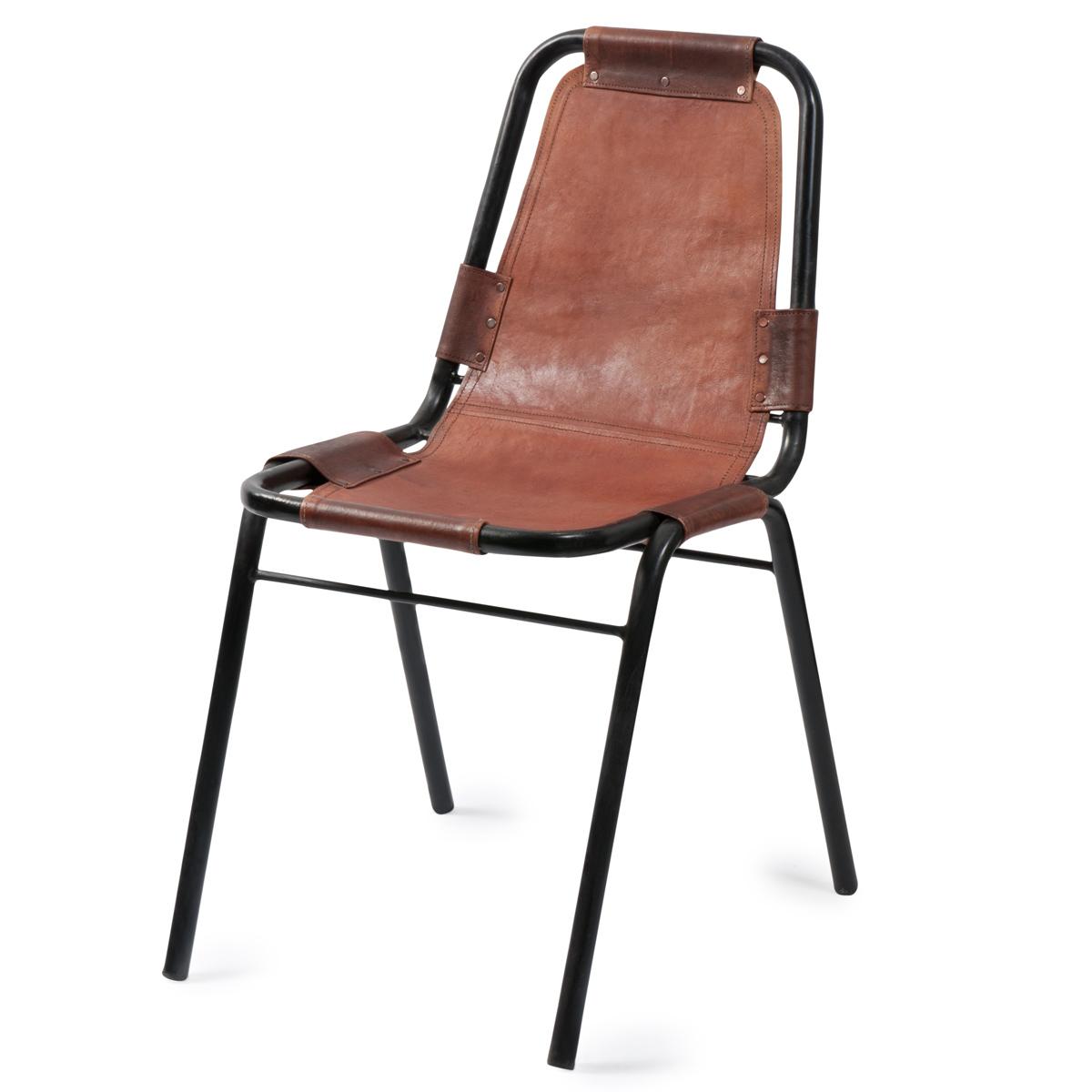 Foto Silla de cuero de estilo industrial Wagram