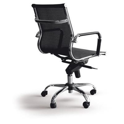 Foto Silla de oficina malla negra y cromo Chinchilla