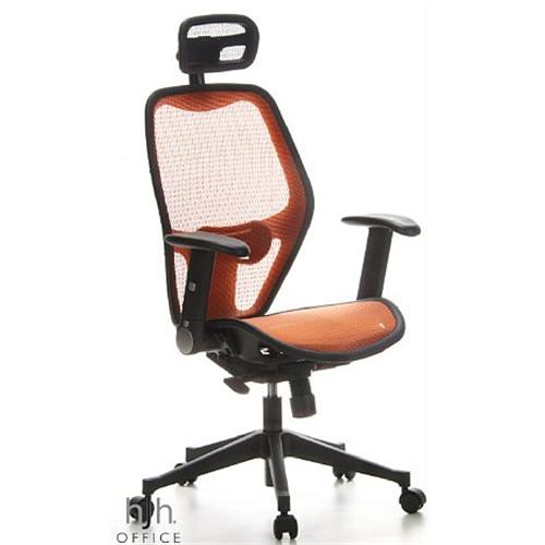 Foto Silla de oficina / silla ejecutiva AIR-PORT de malla, totalmente ajustable, color Naranja