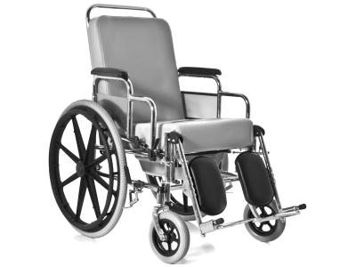 Foto silla de ruedas con asiento sanitario y reposapiernas