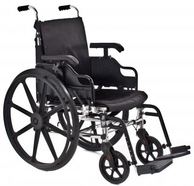 Foto silla de ruedas de acero con anchura ajustable