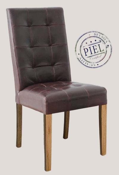 Foto Silla Piel Autentica Marron Baes