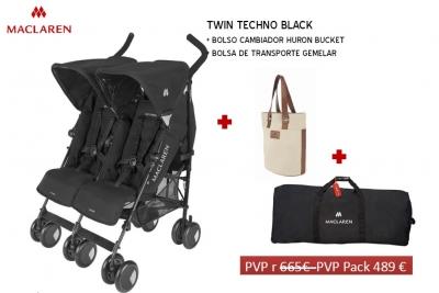 Foto Silla Twin Techno Black + Pack