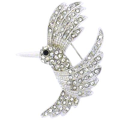 Foto Silver and Swarovski Crystal Hummingbird Brooch