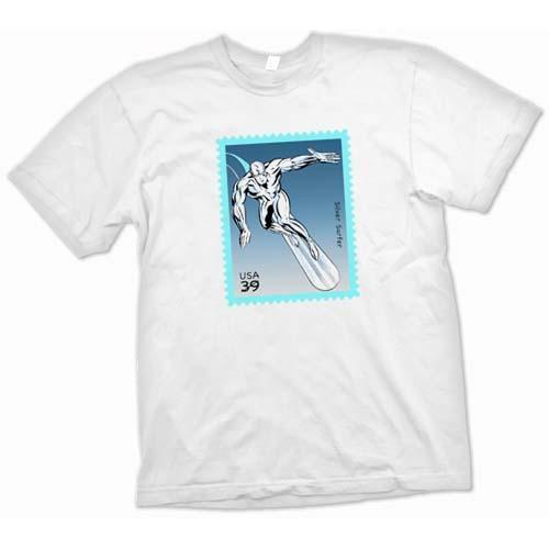 Foto Silver Surfer Stamp - Super Hero White T Shirt