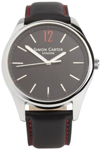 Foto Simon Carter Gents Black Leather Strap Watch WT2003BK