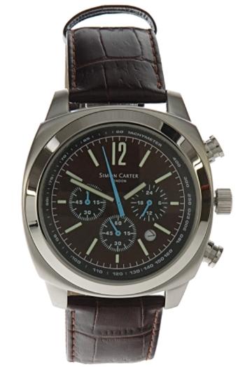 Foto Simon Carter Gents Brown Leather Strap Watch WT1406BR