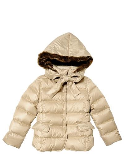 Foto simonetta chaqueta de plumas nylon y capucha piel eco