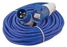 Foto Site Extension Lead Blue Industrial 3 Pin (2P+1E) 16A 1.5mm by 5M