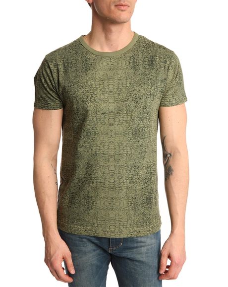 Foto SIXPACK FRANCE X MENLOOK - Camiseta verde con print de cocodrilo