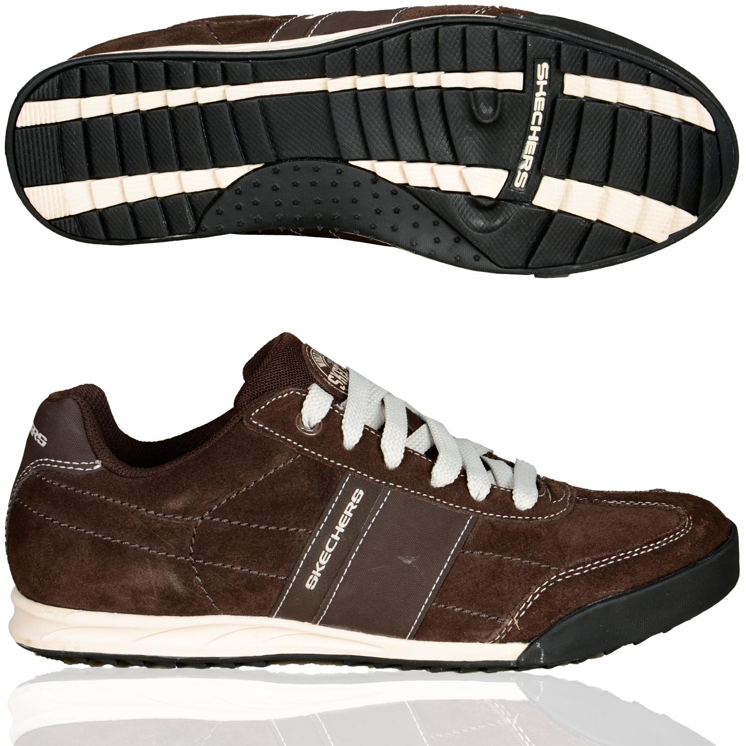 Foto Skechers Stroll Hombres La Zapatilla De Deporte Bajo Marrón Oscuro