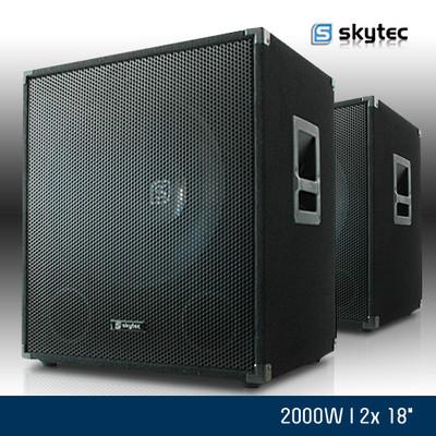 Foto Skytec Pack Pa Dj 2x Altavoz Subwoofer 45cm 1000w Bass Caja 18